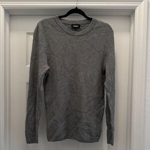Express Men's Charcoal Crewneck Sweater